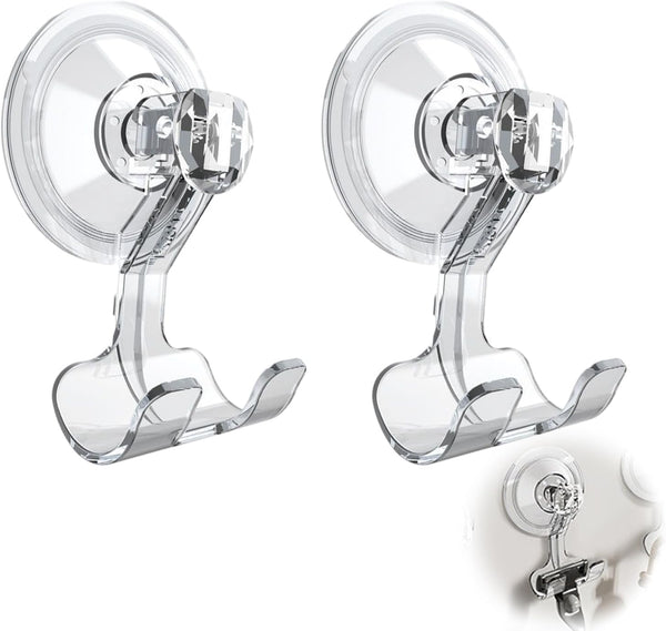 zuylikxy 2PCS Suction Cup Razor Holder for Shower, Clear Reusable His and Hers