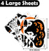 Halloween Decorations Window Clings Decor, Extra Large Witch Black Cat Pumpkin Spooky Halloween Silhouette Window Stickers, School Home Office Party Decals, Double-Side Print, 4 Sheets