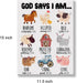 Hijie 12x15 Inch Inspirational Motivational God Says I Am Poster Canvas Wall Art for Nursery Home Decor Christian Farm