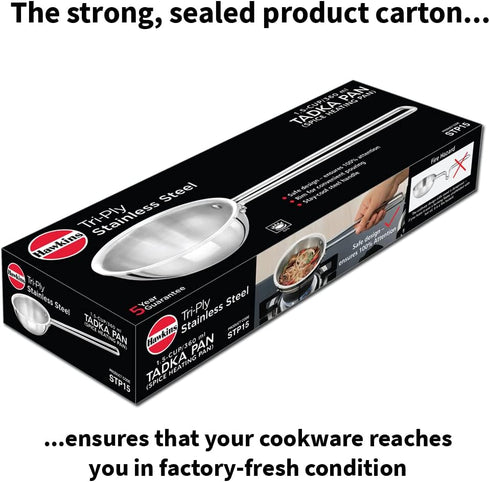 HAWKINS 1.5 Cup Tadka Pan, 360 ml Triply Stainless Steel Induction Pan, Silver (STP15)
