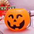 Halloween Portable Pumpkin Bucket 17cm Trick or Treat Candy Pail Holder, 2 Pieces