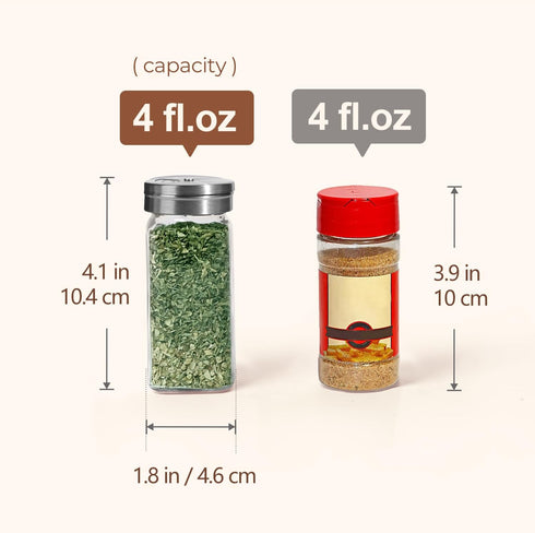 4oz 24PCS45 Set, Set ComSaf Spice Jars with Shaker lids Adjustable, Labels, Comdiment Jars Empty Spice Containers