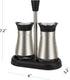 Evelyne 2-Piece Set Salt & Pepper Glass Shaker with Stainless Steel Cover and Tray