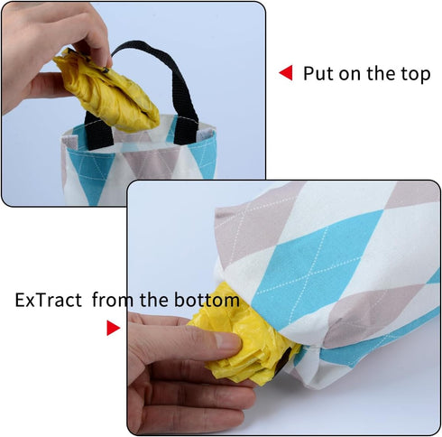 Sulimy 3pcs 3 2) Plastic Bag Holder Dispensers Folding Garbage Bags Hanging Storage Bag Cotton Linen Fabric Trash bags