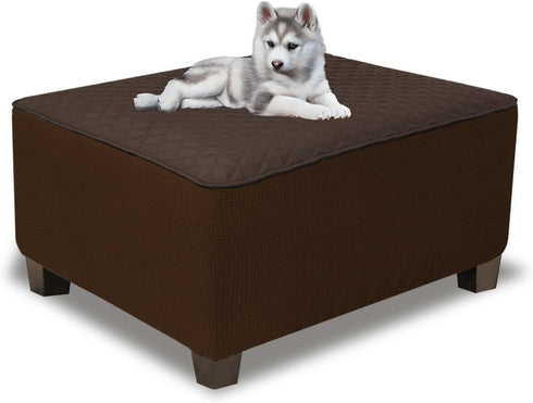 NeColorLife Ottoman Cover Rectangle Waterproof Ottoman Slipcover Rectangular Oversized Thick Storage Footrest