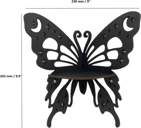 TANG SONG Butterfly Moon Star Bohemian Style Wooden Corner Shelf Decorative Shelf Floating Wall Mounted Crystal Shelf