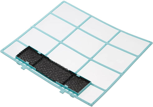 PATIKIL Air Conditioner Air Filter 12.6" x 10.83", Plastic Replacement Screen with Foam for HVAC, Blue Black
