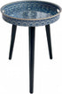 Zosenley Small Round Side Table with Boho Mandala Pattern Tray - 13"