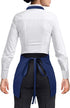 Under NY Sky V Neck Short Apron - Unisex Bib, Tuxedo Style - Lightweight, Front Slit, Hip Pockets - Adjustable