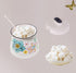 MaoYaMao 12oz Ceramic Sugar Bowl with Lid and Spoon Sugar Container Sugar Holder for Coffee Bar,Home and Kitchen