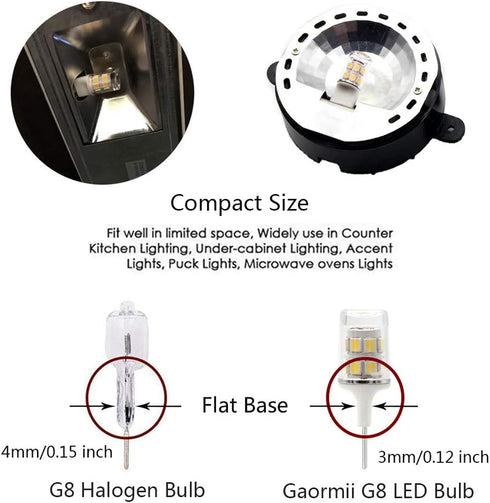 G8 3W LED Bulb WB25X10019 - 20W Halogen Replacement for GE Microwave Oven, T4 Bi-Pin Base, 120V Natural White 4000K,