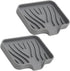 suyncyi Soap Dish with Drainage, Gray Silicone Soap Holder for Bathroom Sink, 2