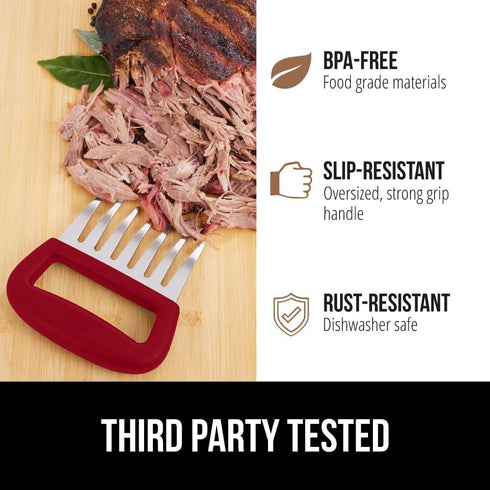 Gorilla Grip Oversized Stainless Steel Meat Shredder Claws for Shredding Chicken, Pulled Pork, and Meats