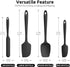U-Taste Silicone Spatula Set, Heat Resistant to 600 Degrees Fahrenheit (Black)
