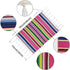 Mexican Serape Placemats - Set of 6 Handwoven Fringe Cotton Table Place Mats for Party Decor, 13 x 19 Inch
