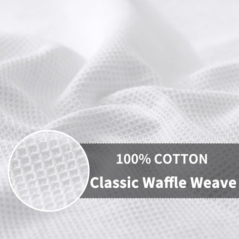 Homaxy 100% Cotton Kitchen Towels and Dishcloths Sets - Waffle Weave Soft and Absorbent Dish Towels - 8 Pack Quick Dry Dish Towels and Dishcloths Sets - 26 X 16 Inch and 12 X 12 Inch - White by Homaxy
