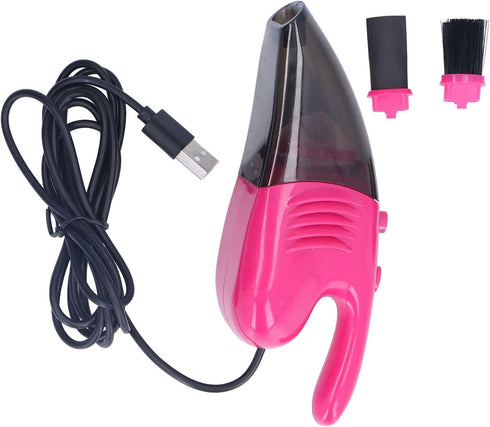 GLOGLOW Mini Vacuum Cleaner, USB Handheld Keyboard Vacuum with Powerful Suction for Desktop, Drawer, Car Interior (Pink)