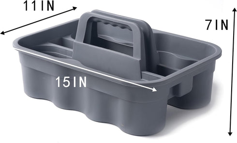 Matthew Large Plastic Tote Tool & Deluxe Supply Cleaning Caddy with Handle Portable Shower Basket Storage Caddy for Cleaning Products Organizer,Take-Out Coffee/Soft Drink,Bath Multi Use - Gray by MATTHEW CLEANING PRODUCTS