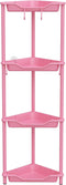 Orimade Rustproof 4 Tier Floor Standing Corner Shower Caddy Organizer, Plastic Metal Shelf Rack for Bathroom