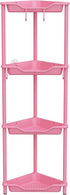 Orimade Rustproof 4 Tier Floor Standing Corner Shower Caddy Organizer, Plastic Metal Shelf Rack for Bathroom