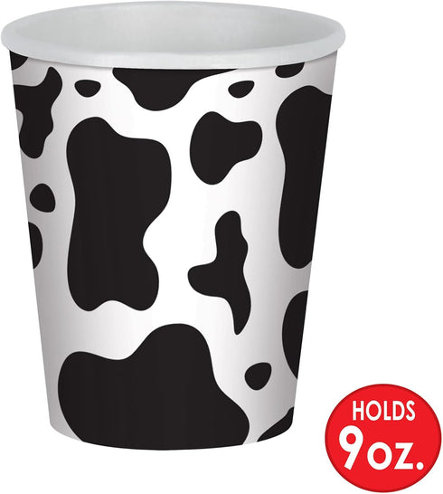 Beistle 24 Piece Cow Print Beverage Cups, 9 Ounces