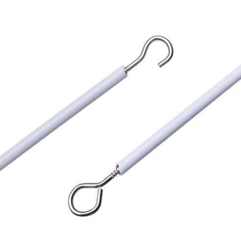 2 Pack 3 Meter White Plastic Coated Curtain Wire with 8 Pairs of Screw Eyes and Hooks for Window