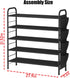 5 Closet SUOERNUO Shoe Rack Storage Organizer Tier Free Standing Metal Shoe Shelf Compact Shoe Organizer with Side Bag