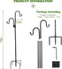 76 Inches Shephard Hooks Outdoor for Lanterns Double Hooks Heavy Duty Shepherd Stand Plant Hanger Yard Hooks for Solar