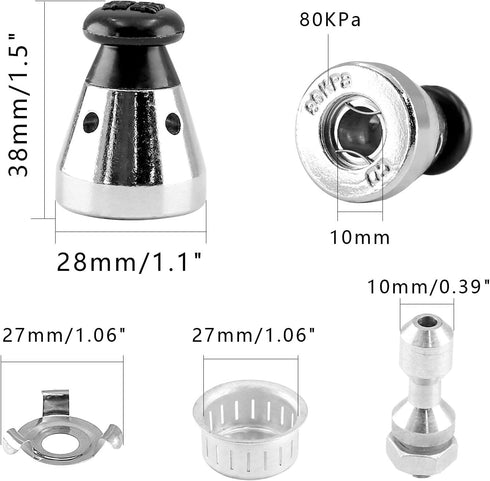 2PCS Universal Pressure Cooker Relief Jigger Valve with Exhaust Rod, Safe and Anti-Blocking
