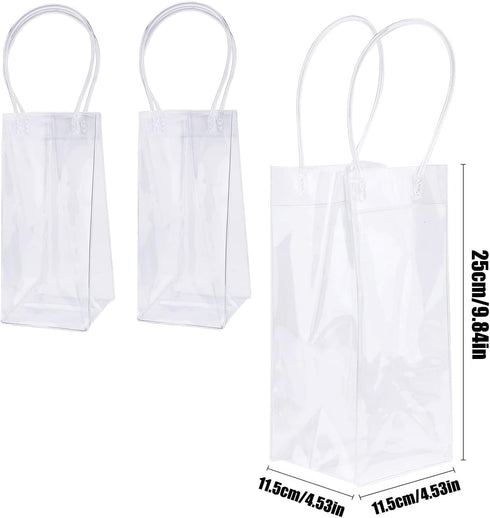WAONIQ Ice Wine Bag, Portable Collapsible Clear Wine Pouch, 3 Pack for Wedding Party Travel