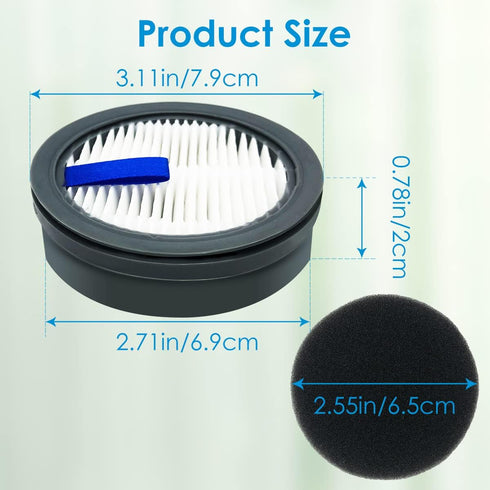 HEPA Filter For Afoddon A200PRO/A200,ORFELD B08/C10A/C10G,Suitable With NEQUARE S12 S25 S26 Series Cordless Vacuum Cleaner High-Density HEPA (4PCS)