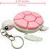 Articulating Sea Turtle Fidget Keychain Charm (White/Pink) - Sensory Fun