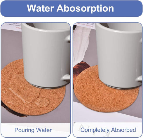 2-Pack 8" Round Cork Coasters, Absorbent Plant Saucers & Trivets for Hot Pots, DIY Craft Board