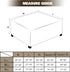 NeColorLife Square Ottoman Cover Jacquard Fabric Slipcover Thick Stretchable Footrest Stool Covers for Square