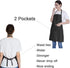 16PCS 2 Pockets(16, Total of Black Bib Aprons Bulk for Women Men-Adult Waitress Chef Cooking Kitchen Aprons with Black)