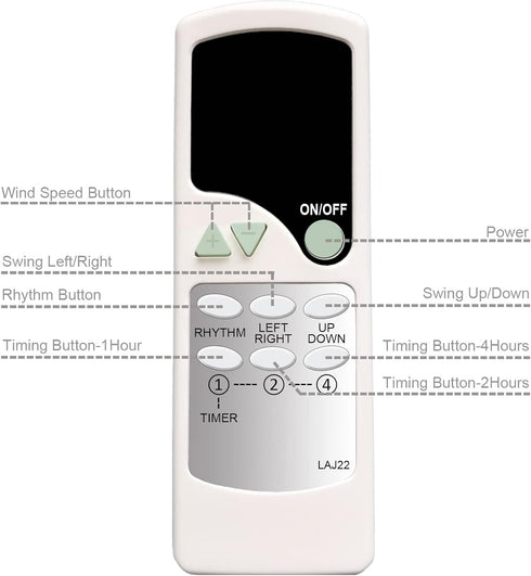 Replacement Remote Control for Woozoo OHYAMA Globe 5-Speed Oscillating Fan, Models PCF-SC15T, SC15T, SC12, PCF-SC12