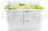 Restaurantware Met Lux 2 qt Square White Plastic Food Storage Container with Green Volume Markers, 10 Count Box