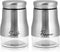 Accmor Salt and Pepper Shakers Set, 5oz Stainless Steel Seasoning Containers with Glass Bottom for Home Cooking