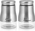 Accmor Salt and Pepper Shakers Set, 5oz Stainless Steel Seasoning Containers with Glass Bottom for Home Cooking