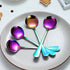 Berglander Rainbow Soup Spoon Set of 12, 7.5" Stainless Steel Titanium Plating, Dishwasher Safe