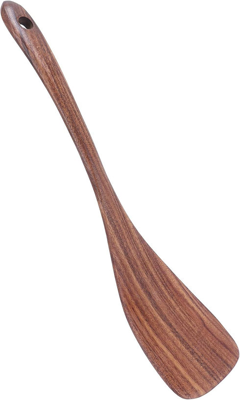 Wooden Spatula for Cooking, Nonstick Teak Wooden Shovel with Long Flat Handle for Kitchen Cooking