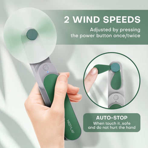 Nezylaf Handheld Mini Fan, 2 Speeds Rechargeable Travel Fan, Portable USB Pocket Fan for Women, Outdoor Essentials