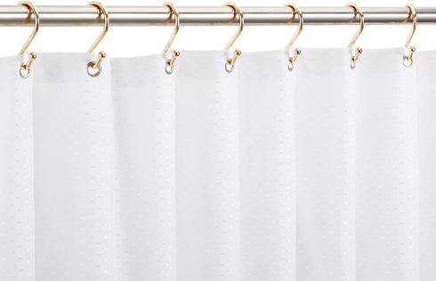Set of 12 Gold Shower Curtain Rings Hooks - CHICTIE Decorative Metal Rust Resistant S Shaped Hooks