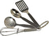 R&M International Mini 3.5" Kitchen Tool Set with Keychain, Includes Whisk, Spatula, Spoon, and Skimmer,Silver by R&M International