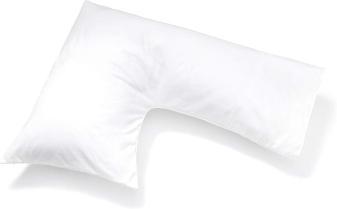 L-Shaped Support Pillow - Soft White Cover for Neck and Shoulder Relief