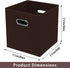Fabric Storage Bins Cubes - Foldable Organizer with Handle, 11x11x11, Set of 3 in Coffee
