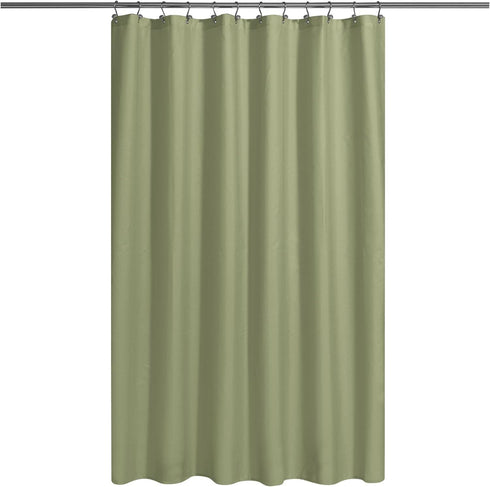 N&Y HOME Fabric Shower Curtain or Liner with Magnets, Sage Green, Hotel Quality, Machine Washable, 72x72