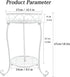 White Metal Plant Stand, 18.5 inch Tall 2 Tier Potted Holder Rack, Heavy Duty Flower Pot Shelf for Indoor Outdoor Patio Balcony Corner Garden