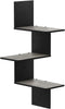 Furinno Rossi Wall Mounted Shelves 3-Tier Rectangle French Oak Grey/Black