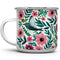 Floral Hummingbird Enamel Camping Coffee Mug, Botanical Garden Gift Cup for Women and Friends